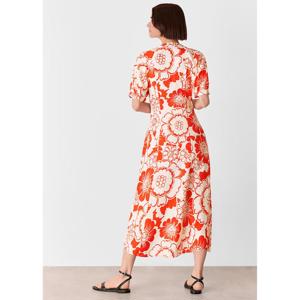 Whistles Red Bloom Floral Midi Dress